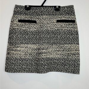 Judith & Charles office career Black and White Tweed Skirt size 8